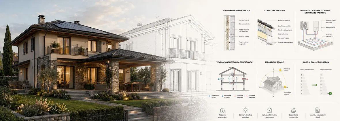Intervento coordinato su involucro e impianti dell'edificio