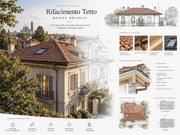 Rifacimento di un tetto eseguito da Haus Group